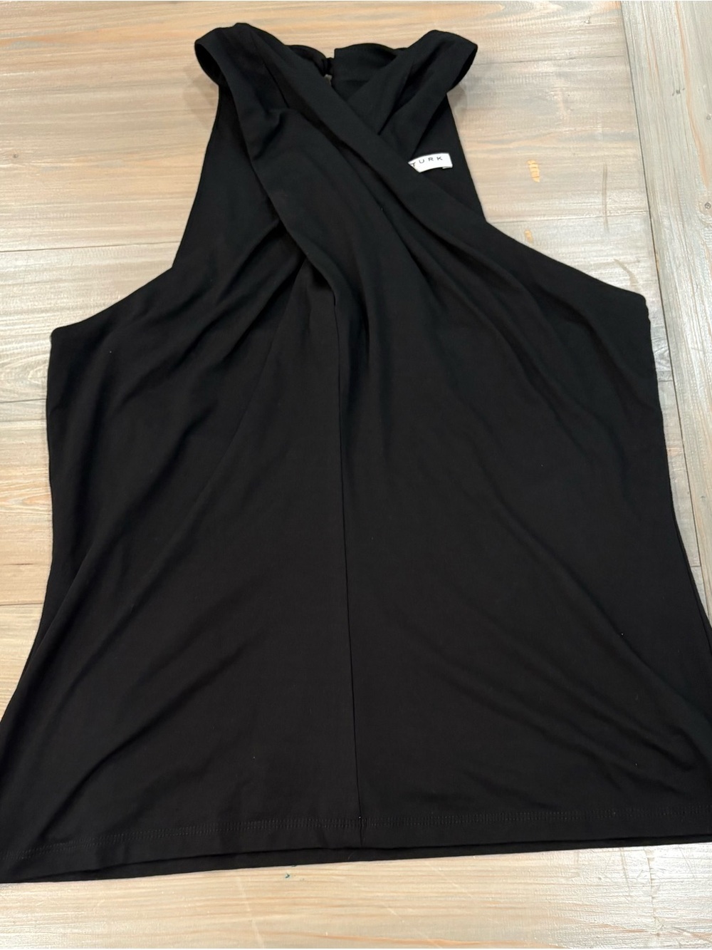Trina Turk Black Lamour Twist Halter Tank Top NWT